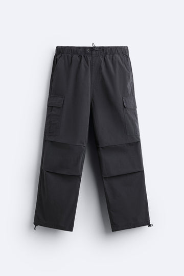 Zara Calça Tropa Parachute Cinza Escura