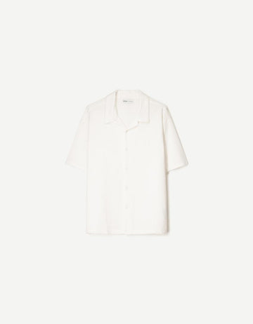 Bershka Camisa manga curta com textura branca