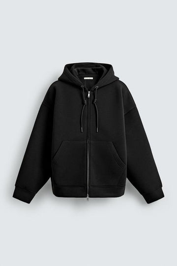 Zara Hoodie Técnica Relaxed Fit Com Capuz Preta