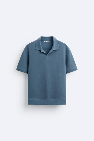 Zara Polo De Estrutura Azul