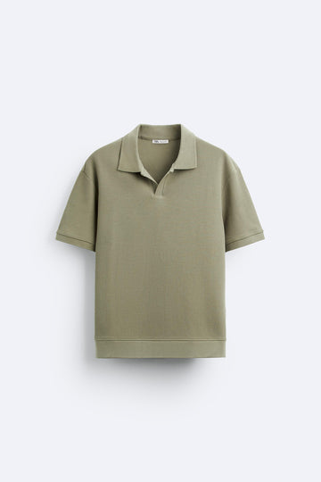 Zara Polo De Estrutura Verde