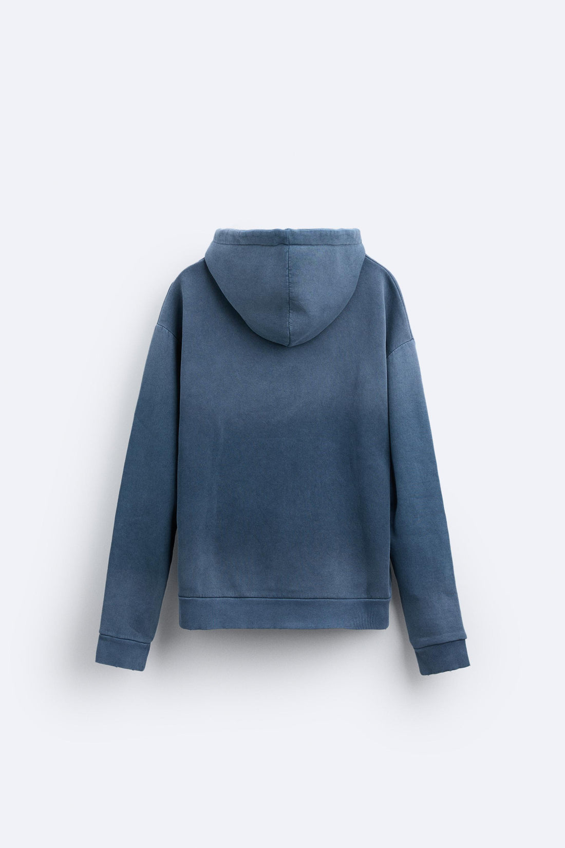 Zara Hoodie Simples Lavada Azul