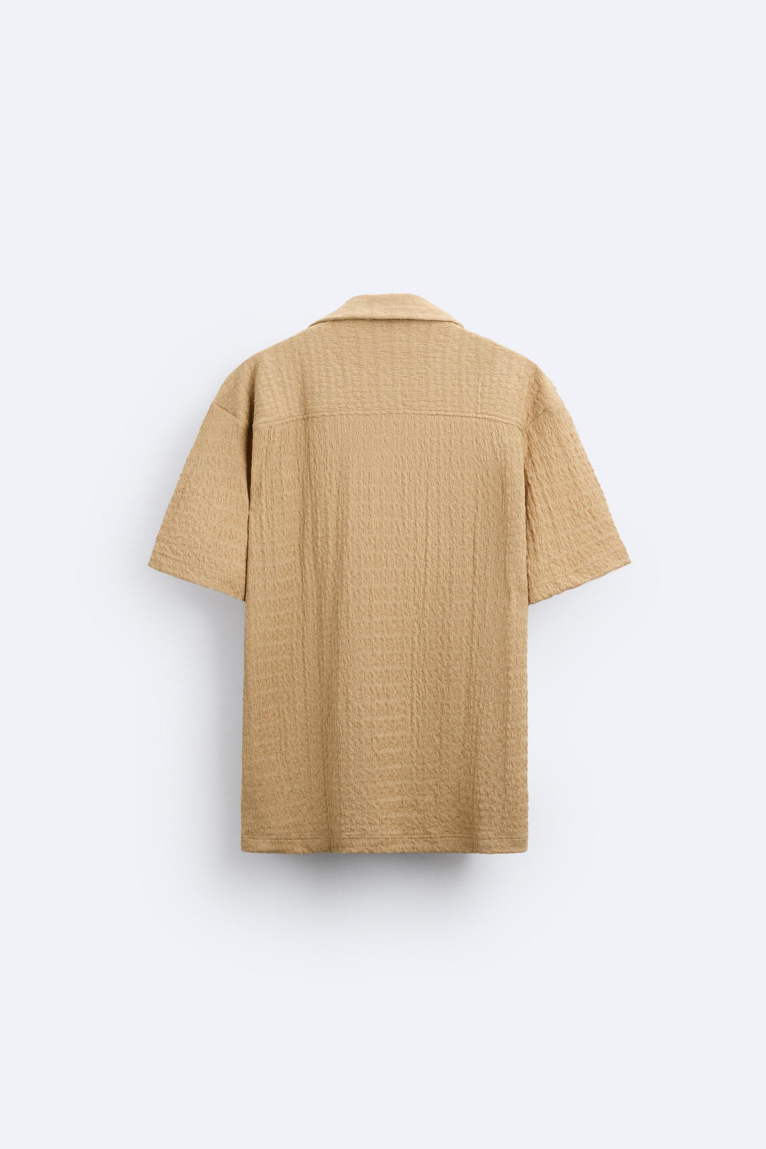 Zara Camisa Wavy Jacquard Caramelo