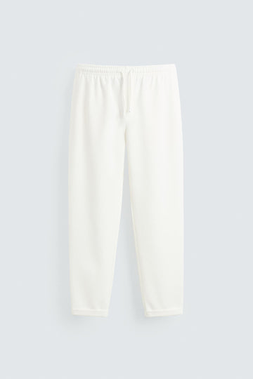 Zara Calças De Cintura Jogger Easy Care Branca