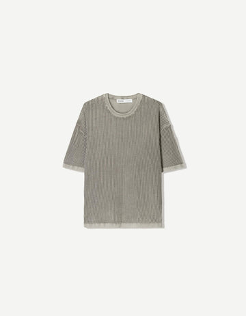 Bershka T-shirt com mesh Cinza