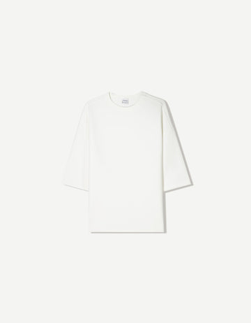 Bershka T-shirt de manga curta oversize interlock Branca