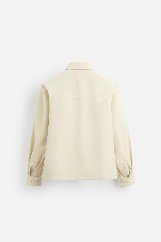 Zara  Camisa De Mistura Viscose Creme
