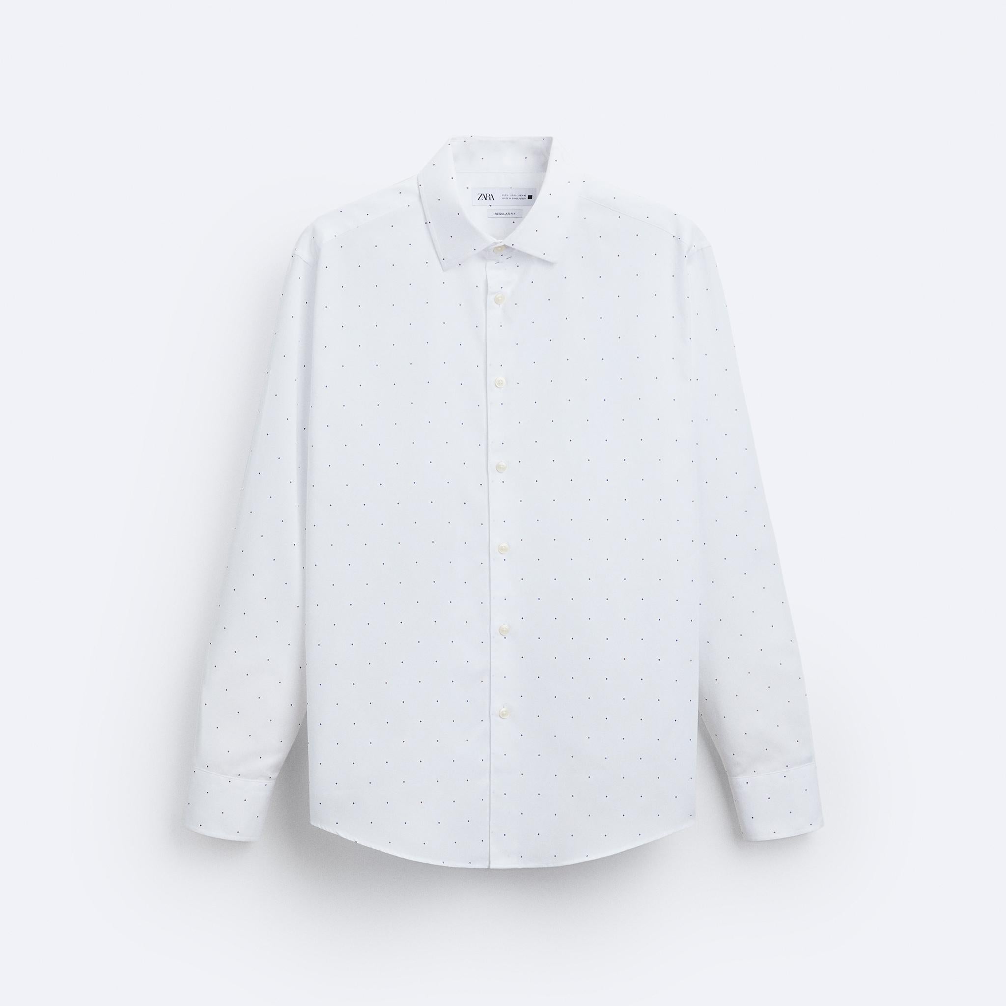 Zara Camisa Easy Care Com Estrutura Branca Espuma