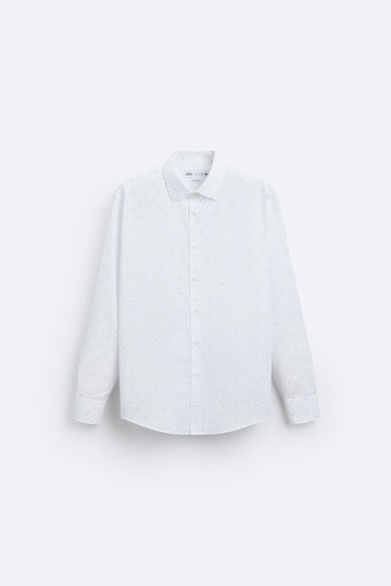 Zara Camisa Easy Care Com Estrutura Branca Espuma