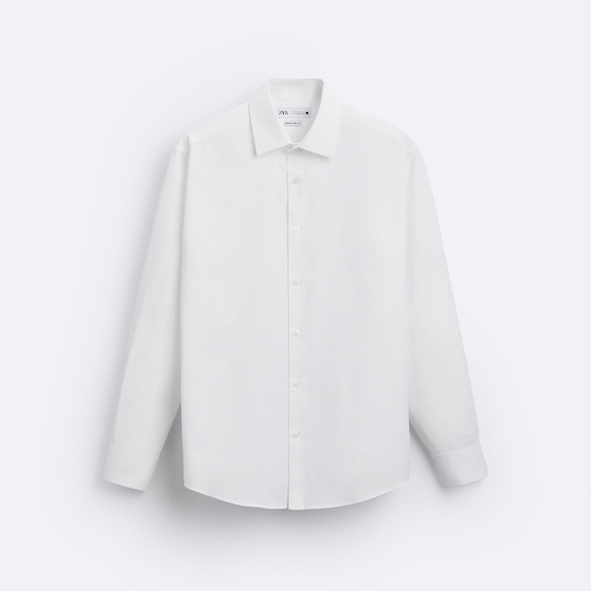 Zara Camisa Easy Care Com Estrutura Branca