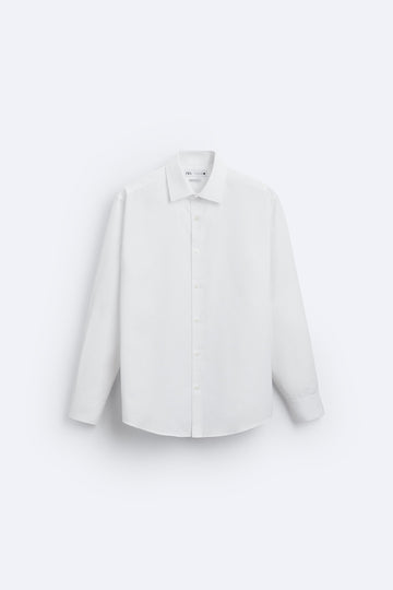 Zara Camisa Easy Care Com Estrutura Branca