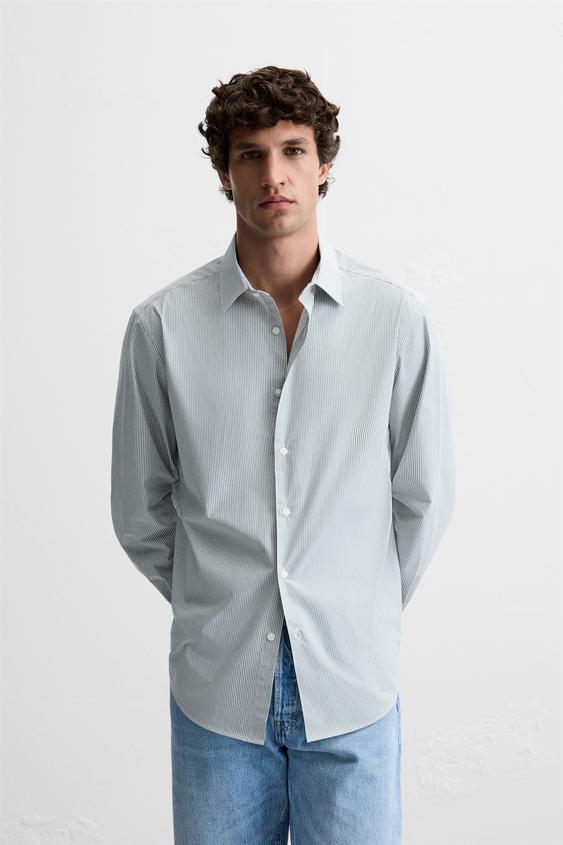 Zara Camisa Easy Care Azul-Noite