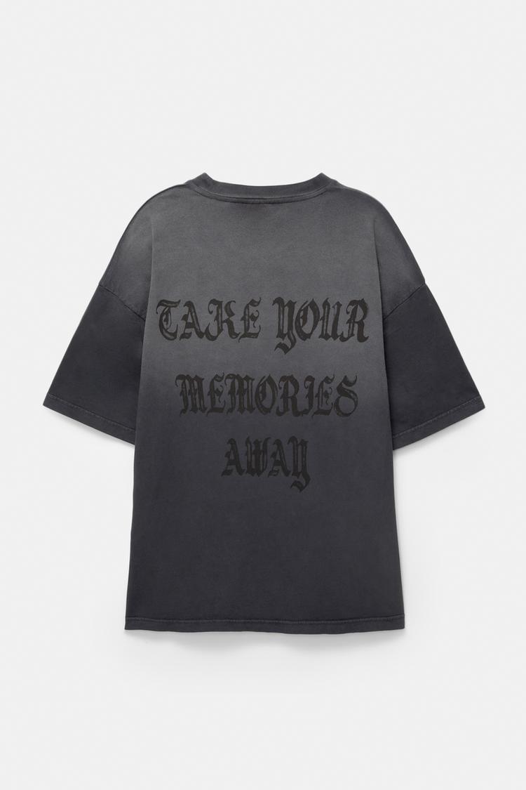 Pull&bear T-shirt STWD Com Efeito Degrade Preta