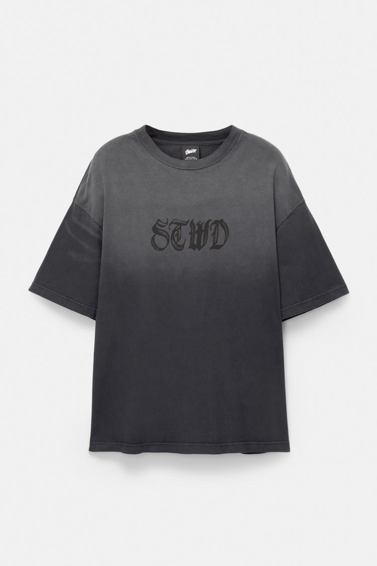 Pull&bear T-shirt STWD Com Efeito Degrade Preta