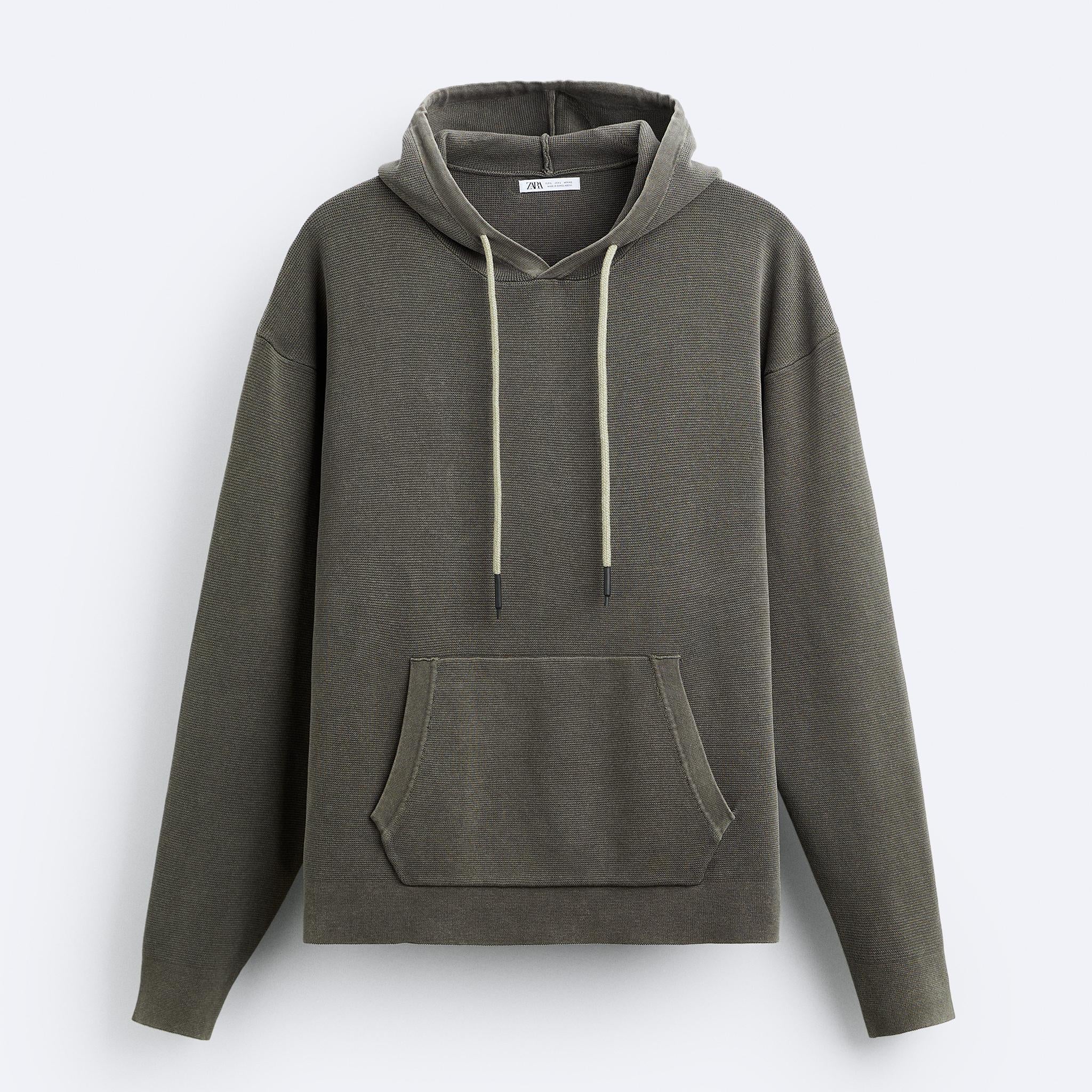 Zara Hoodie De Estrutura Malha