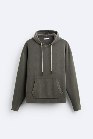 Zara Hoodie De Estrutura Malha