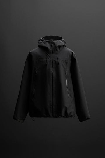 Zara Casaco Tecnico Com Capuz Preto