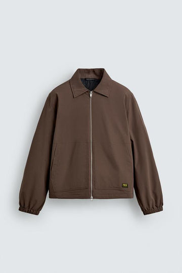 Zara Blusão Relaxed Fit Castanho