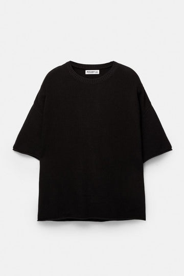 Pull&bear T-shirt De Estrutura Waffle Preta