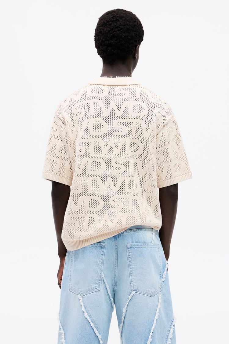 Pull&Bear Polo De Malha Estampado STWD Crème