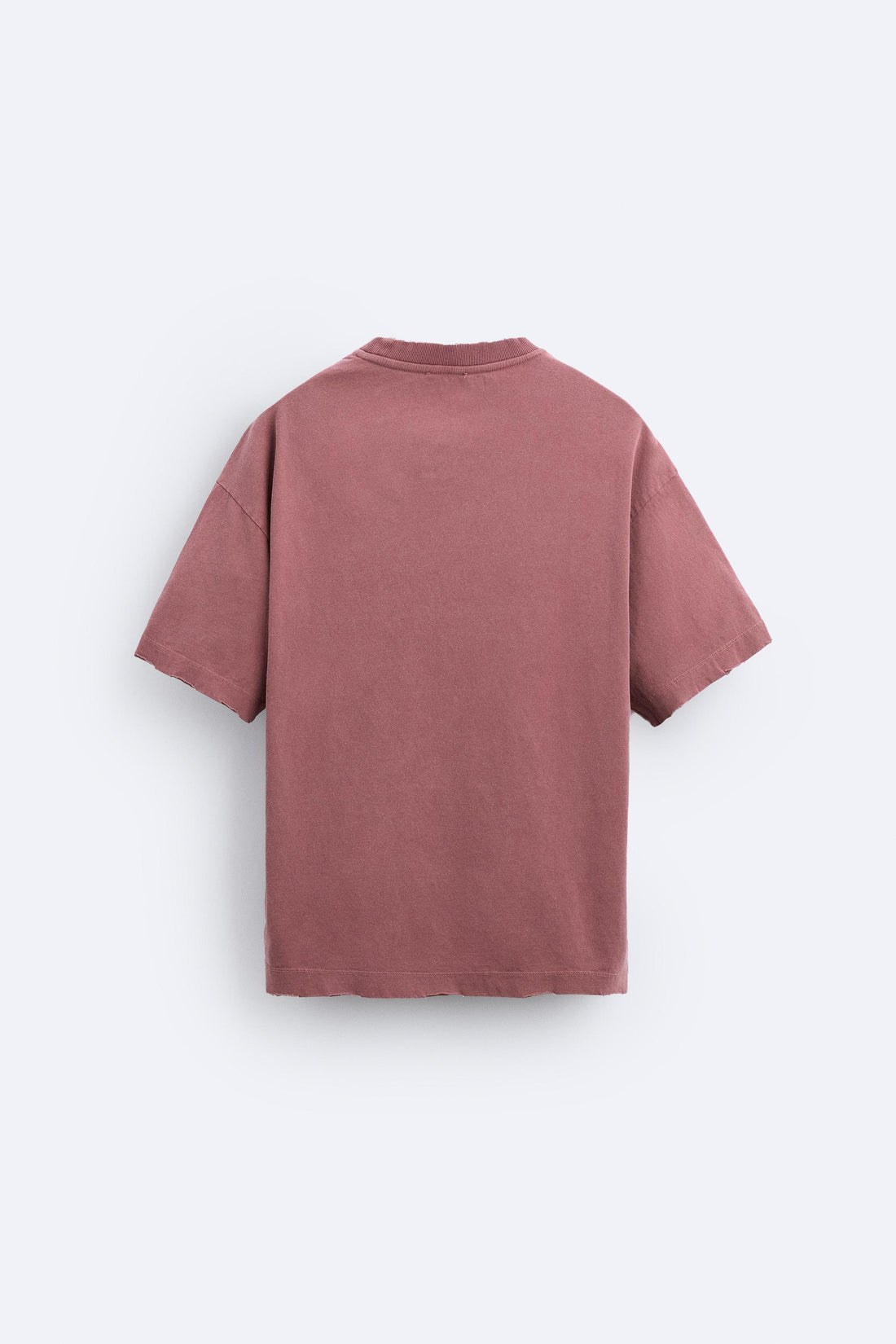 Zara T-Shirt De Mensagem Com Relevo Rosa lavado