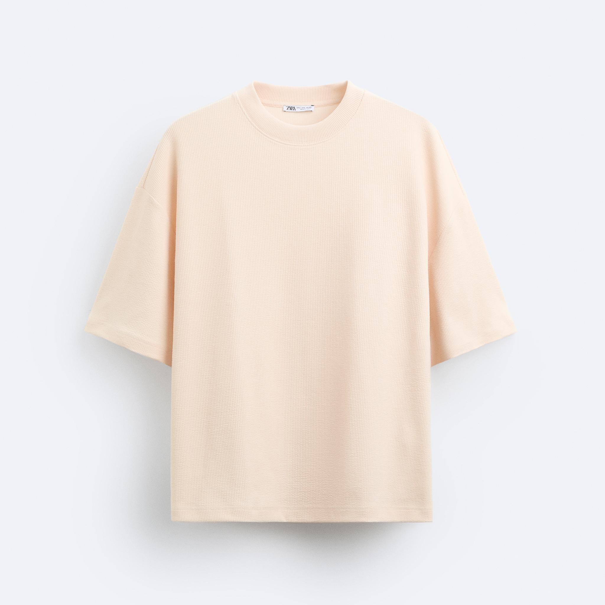 Zara T-Shirt Oversized Com Estrutura Rosa