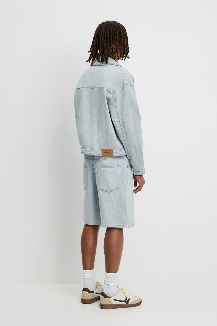 Pull&bear Casaco Denim Com Bolsos
