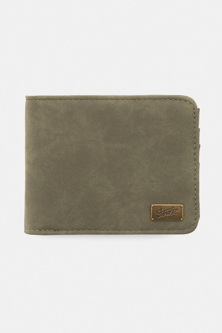 Pull&Bear Carteira Com Efeito Suede e  Logotipo Cinza