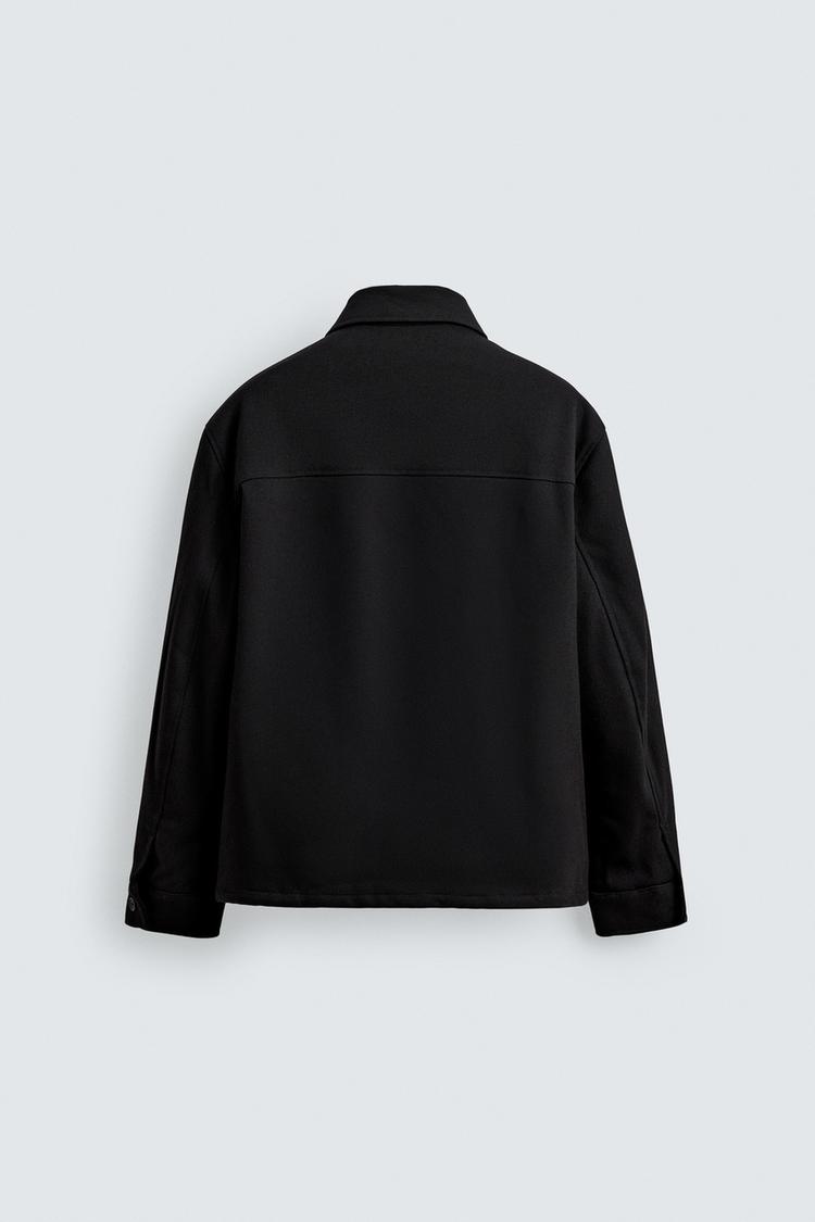 Zara Camisa Comprida Acolchoada Soft Preta