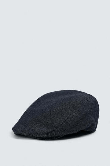Zara Boina Jeans de Algodão Azul Escuro