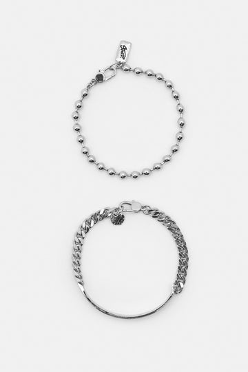 Pull&Bear Conjunto 2 Pulseiras Prateadas