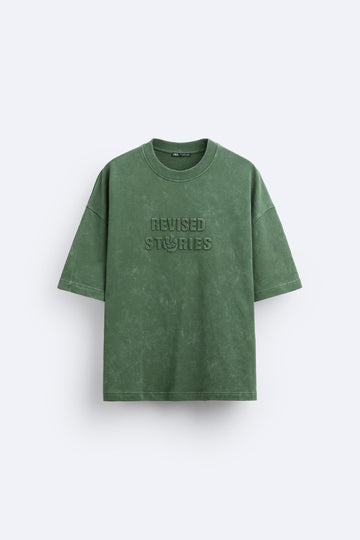 Zara T-Shirt Com Texto Em Efeito Relevo