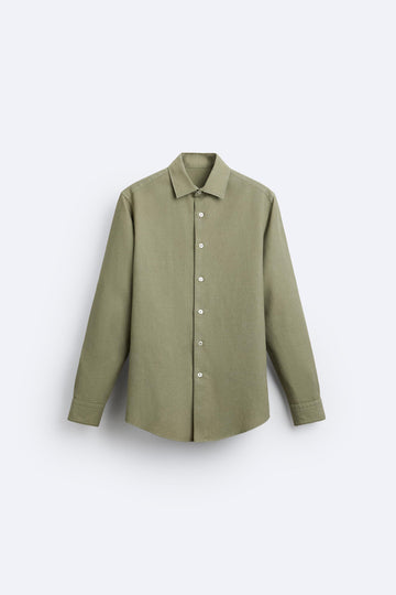 Zara Camisa Easy Care Com Estrutura Verde