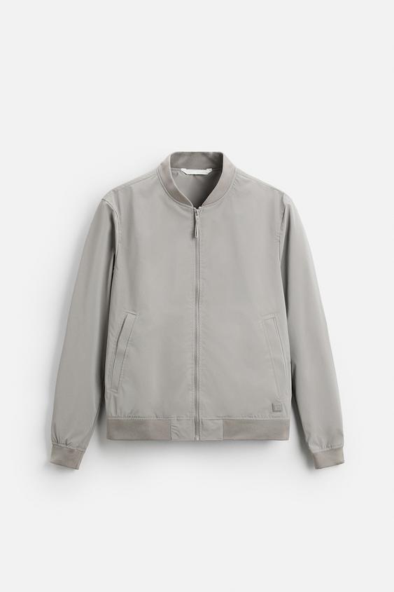 Zara Casaco Bomber Leve Cinzento