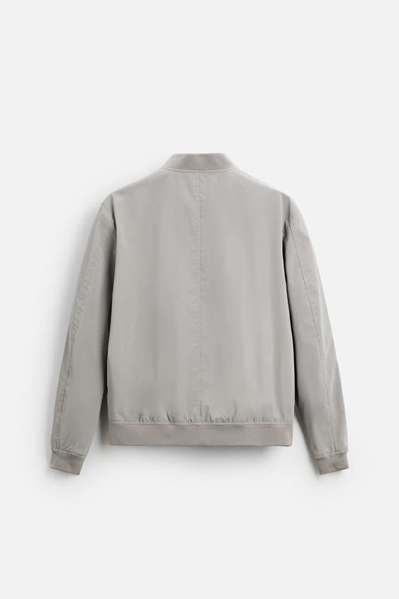 Zara Casaco Bomber Leve Cinzento