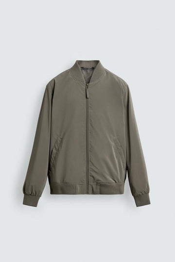 Zara Blusão Bomber Técnico Verde Cinzento