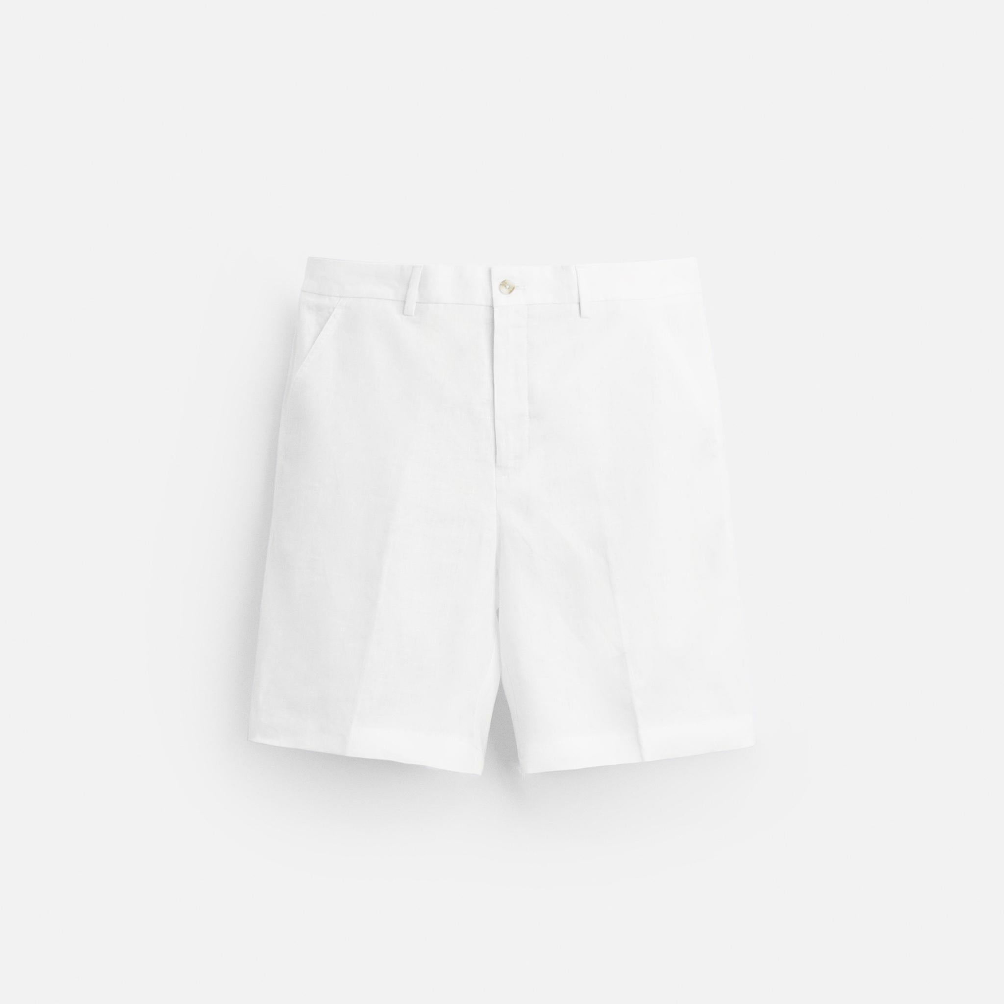 Zara Calções 100% Linho Branco