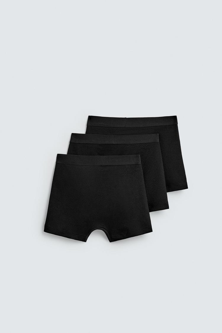 Zara Pack De 3 Boxers Canelados