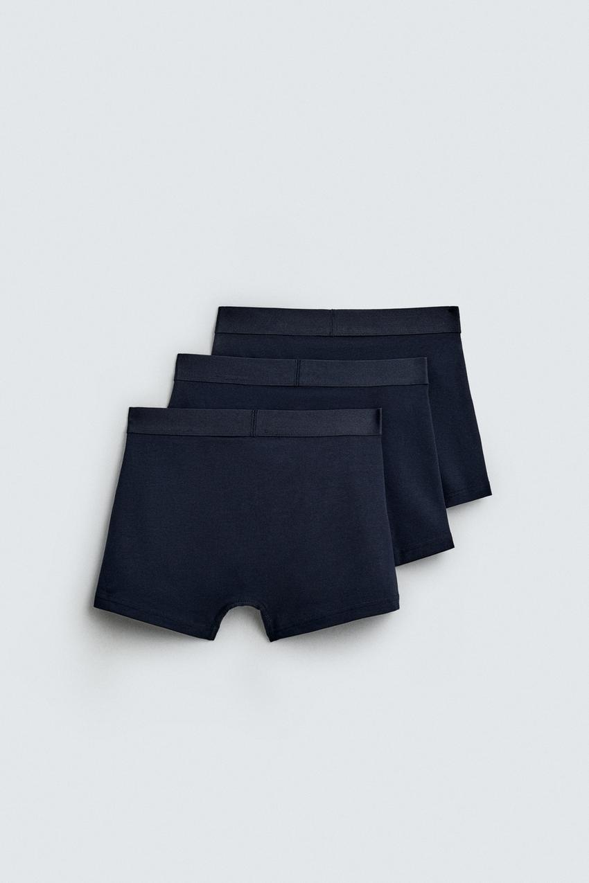 Zara Pack De 3 Boxers basicos Azul Marinho