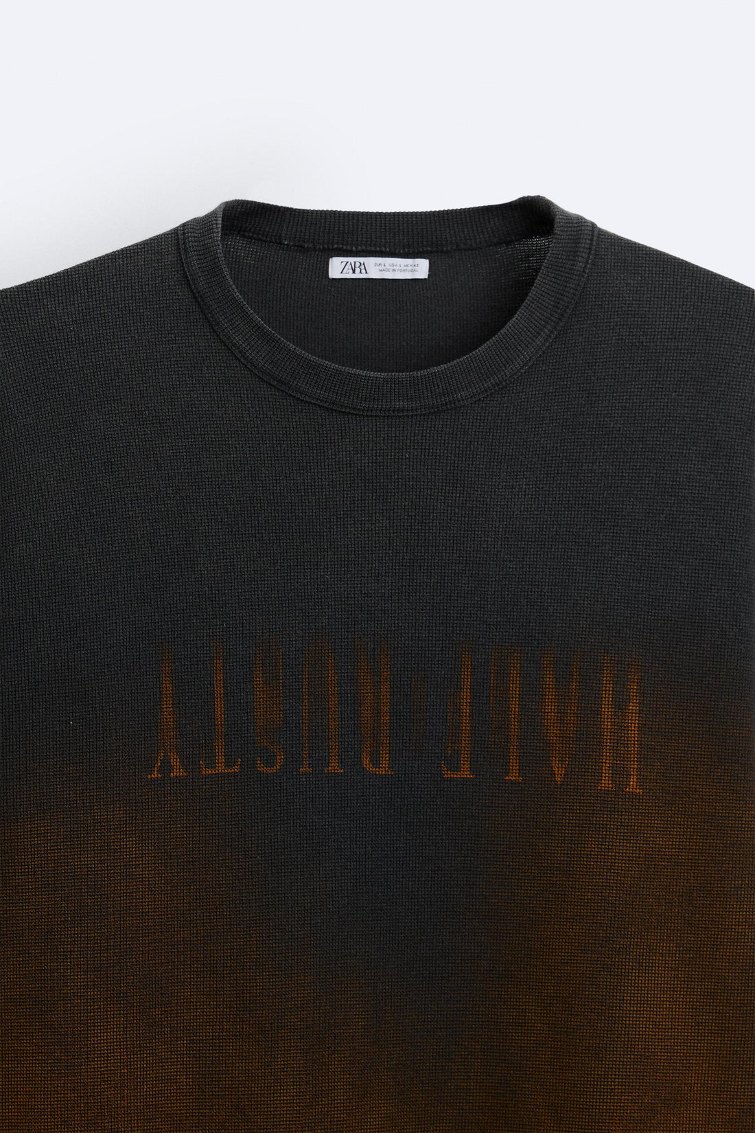 Zara T-Shirt De Malha Com Estampado Abstrado