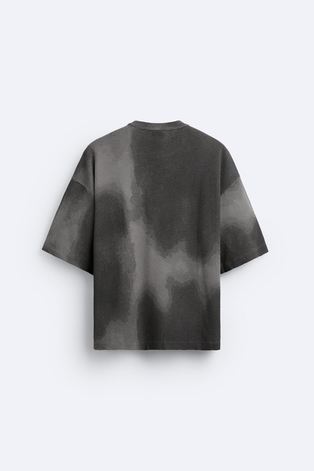 Zara T-Shirt De Malha Com Estampado Spray Cinza