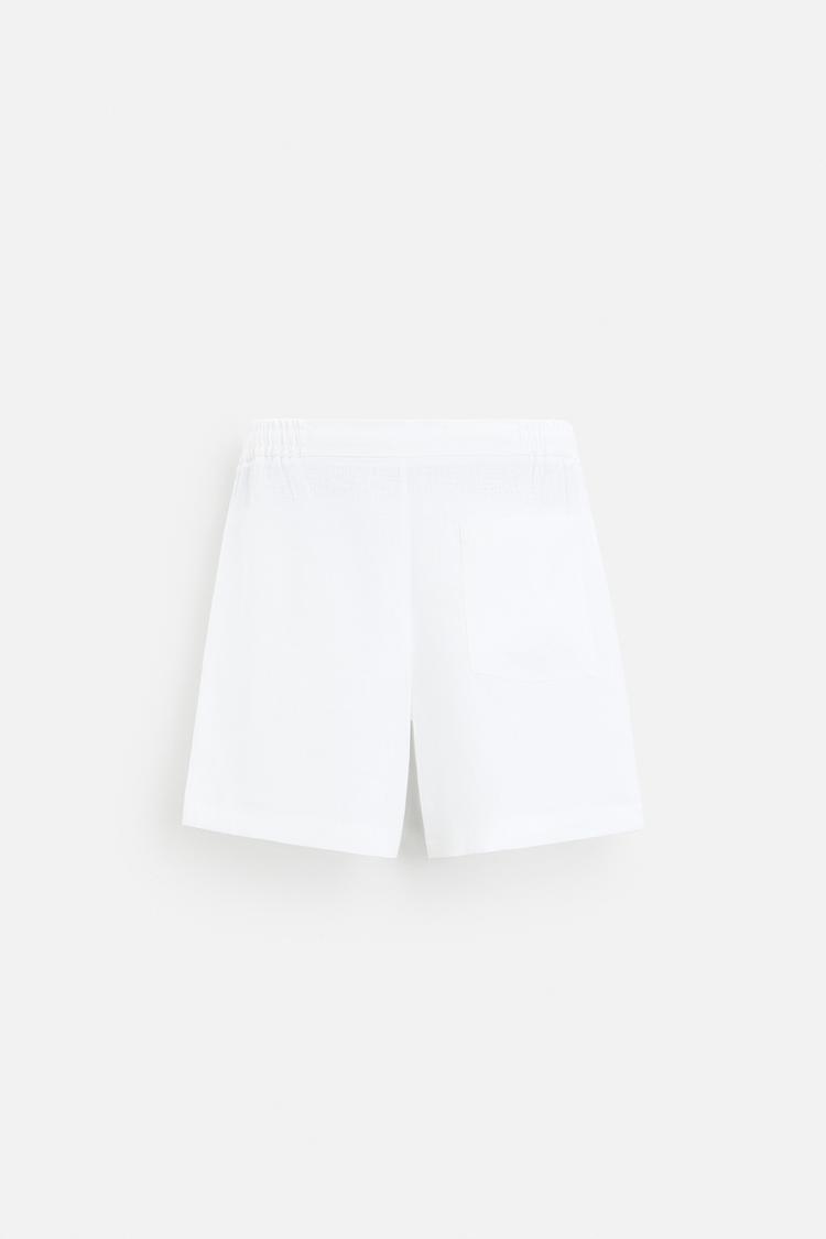 Zara Calções Bermuda 100% linho Branco