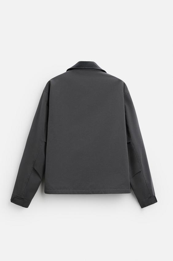 Zara Casaco Contraste Water Repellet Cinzento
