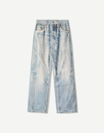 Bershka Jeans baggy estampado Azul Lavado
