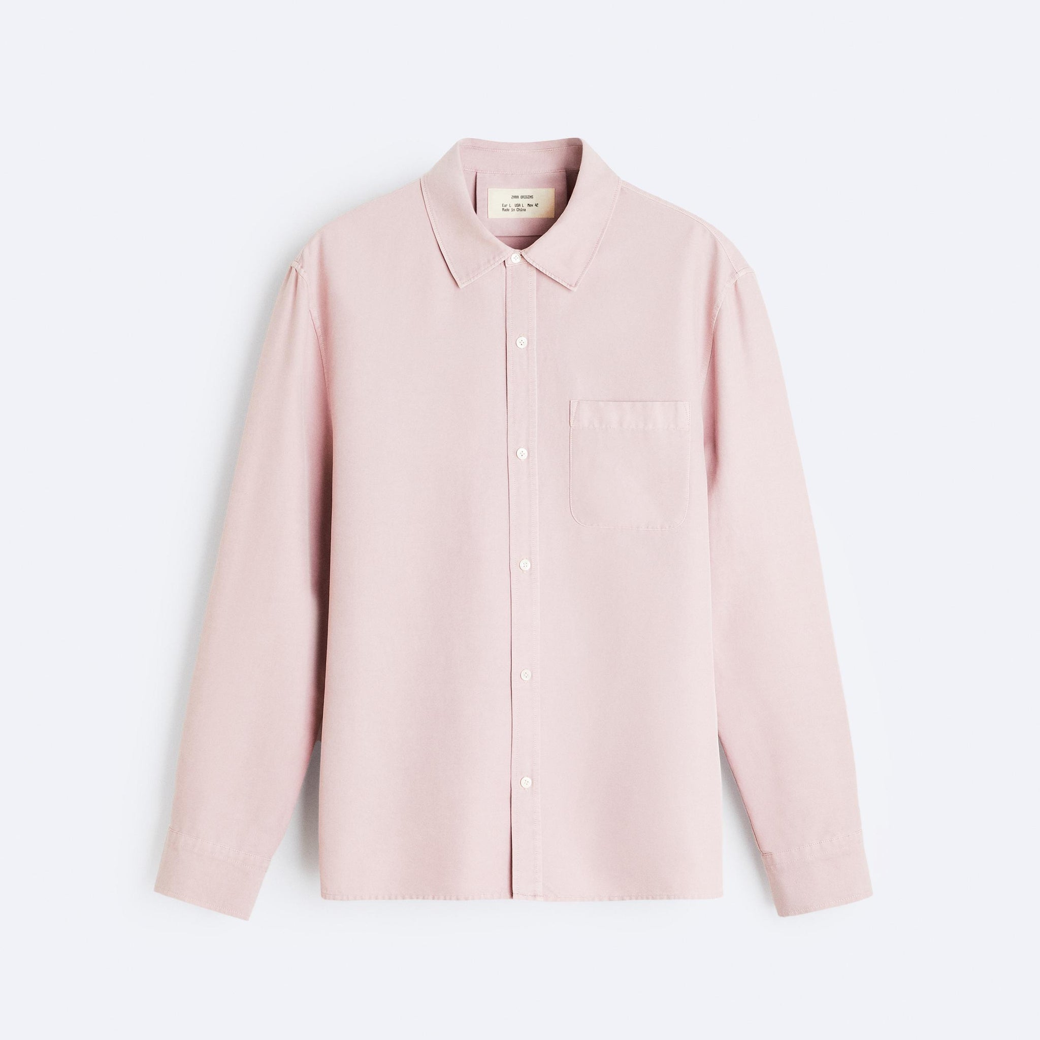 Zara Camisa De Algodão e Seda Rosa