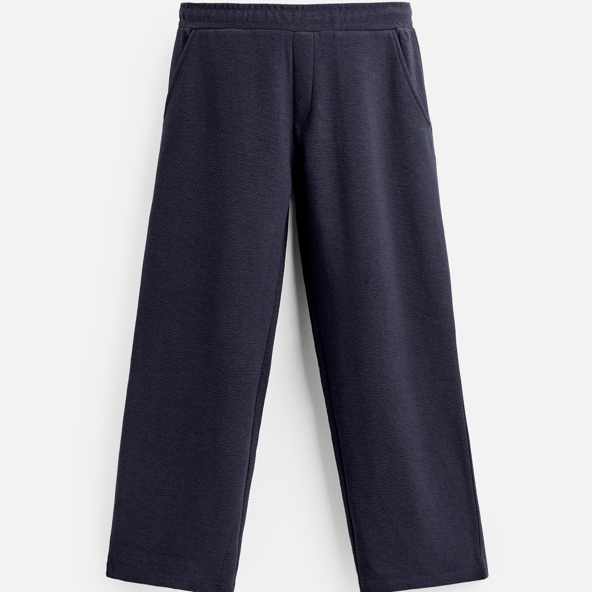 Zara Calças Jogger Jacquard Relieve Azul