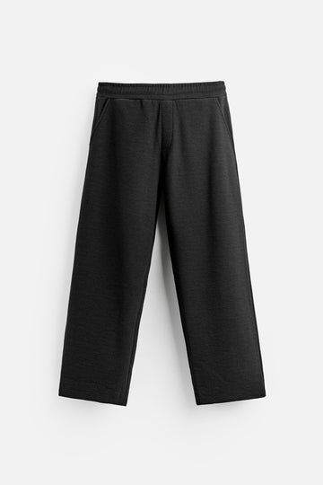 Zara Calças Jogger Jacquard Relieve Preta