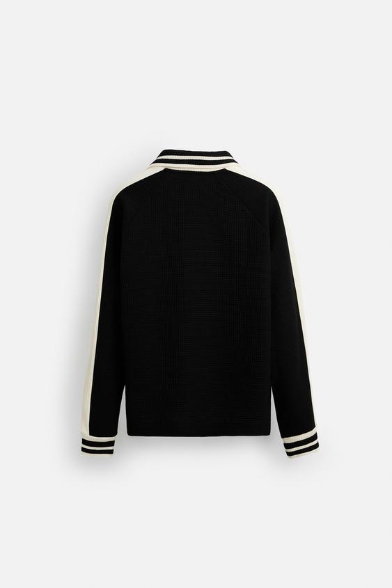 Zara Blusão De Estrutura Futebol Retro Preto