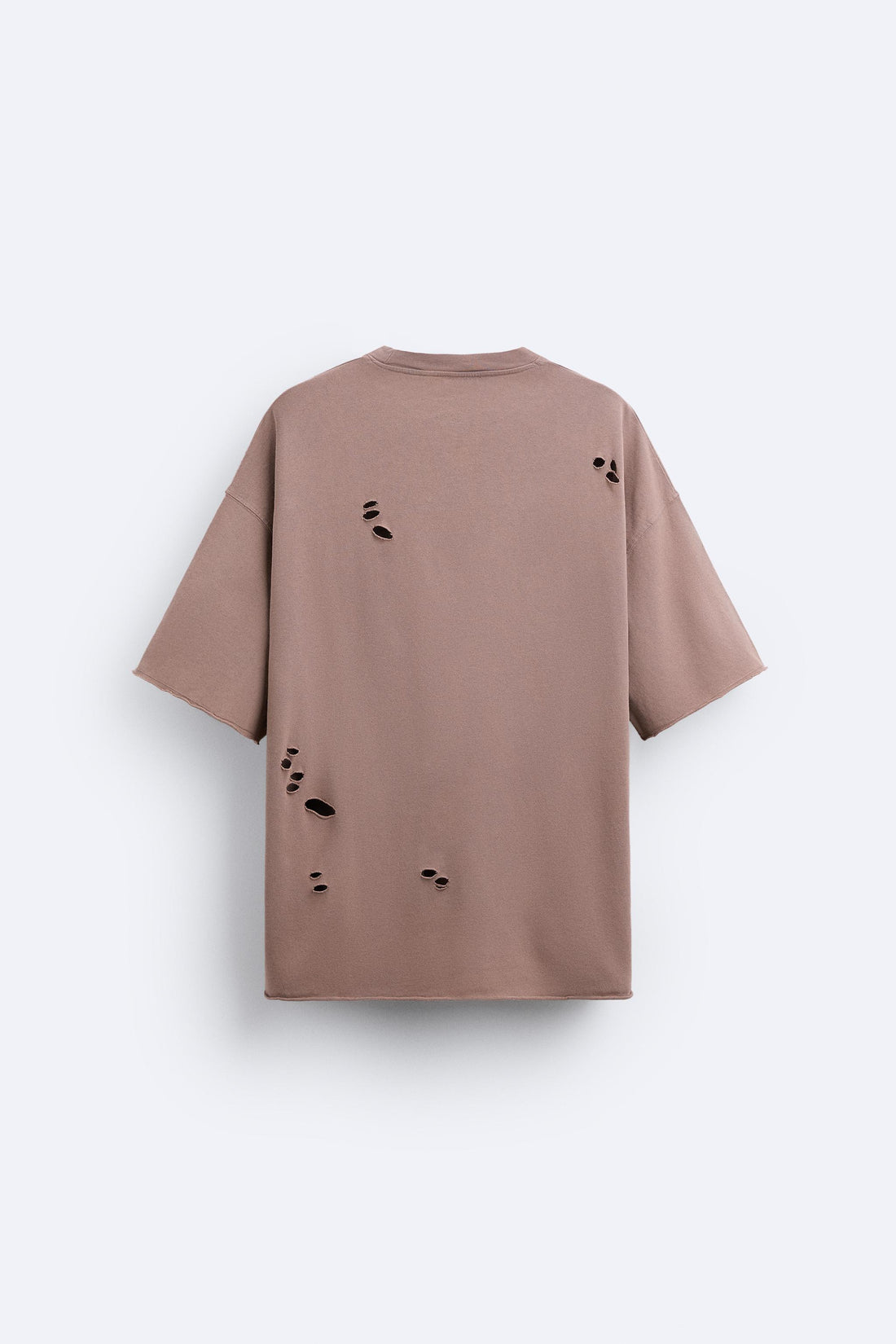 Zara T-Shirt Com Lavagem e Estampado De Mensagem