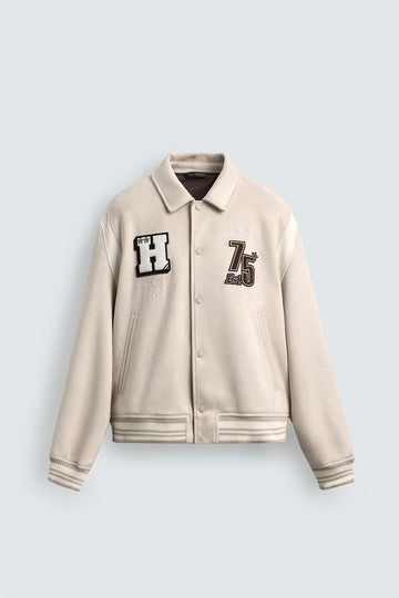 Zara Blusão Bomber Branco Cru